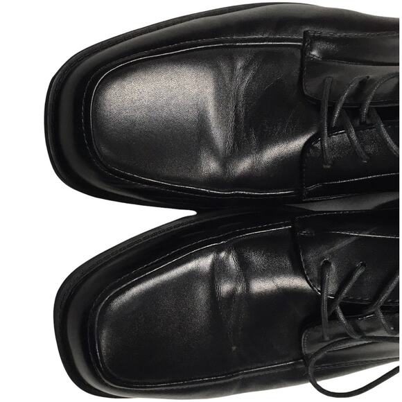 Stafford Oxford Dress Shoes Black Memory Foam Lace-Up Closed Square Toe Men's 11 - Picture 11 of 12
